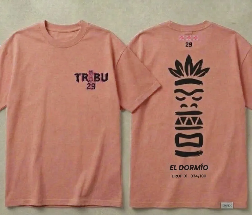 Camiseta oversize TRIBU 29 rojo teja, El Dormío, DROP 01