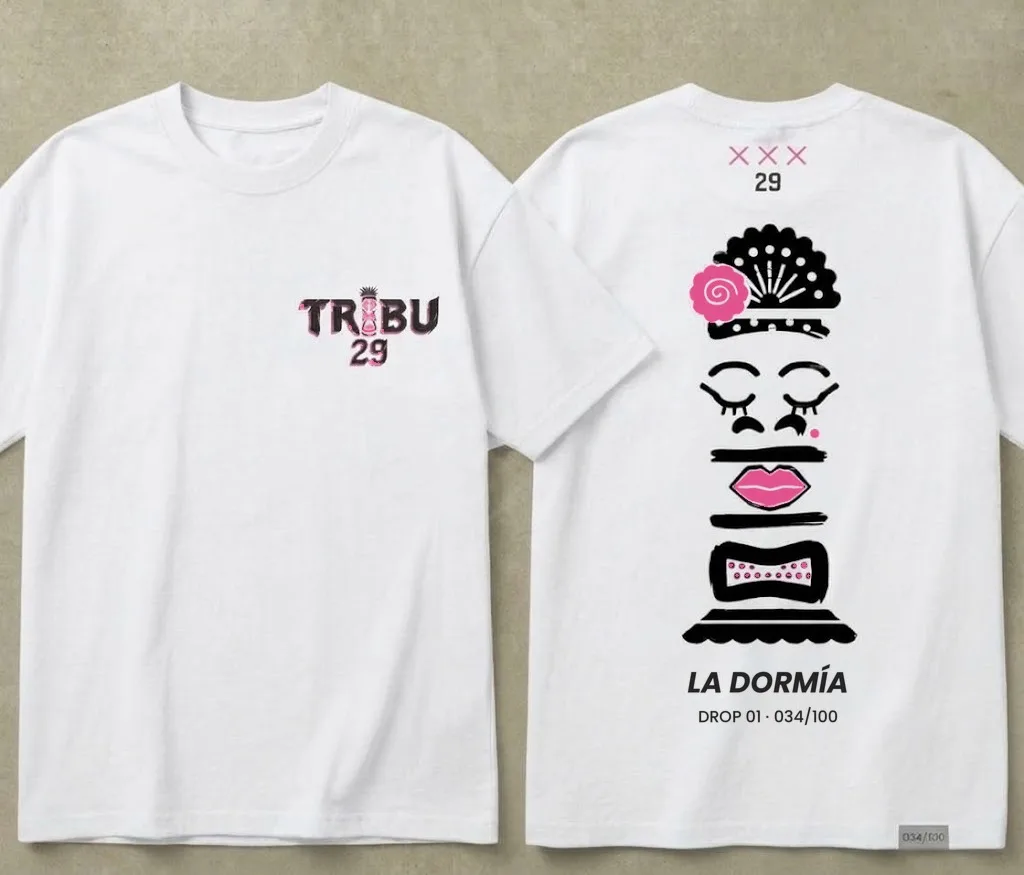 Camiseta oversize TRIBU 29 blanco, La Dormía, DROP 01